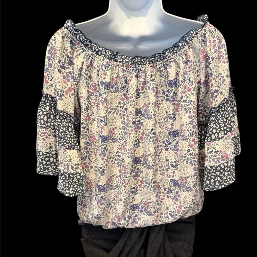 Chic Off-Shoulder Floral Blouse